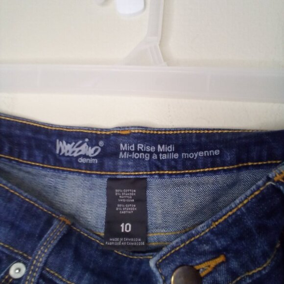 Mossimo Shorts Women 10 Mid Rise Midi Denim Blue - Picture 10 of 14